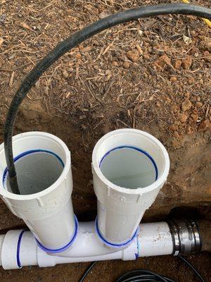 Sewer clean-out insulation and hydrostatic test on sewer (under house foundation)