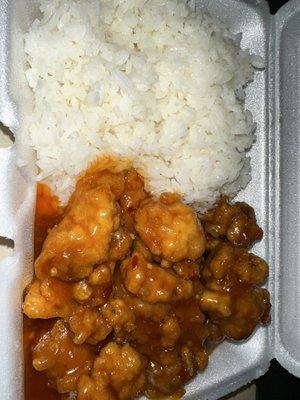 H5. Orange Chicken Steamed White Rice lunch special