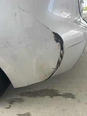 The damage after being hit