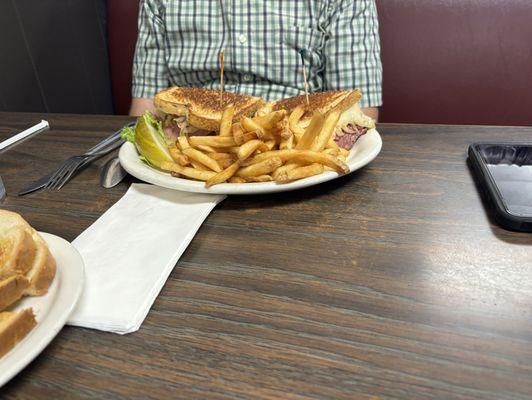 Hot Pastrami Sandwich with fries