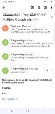 The "customer service " is not customer friendly and their management ist looking to actually fix the problem.