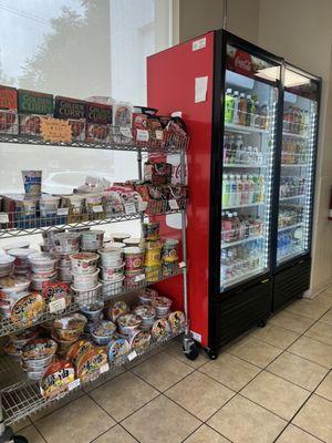 Dry grocery options and drink cooler