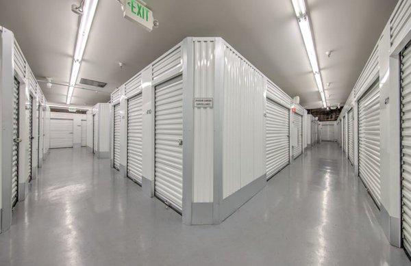 Interior, well-lit self storage units in Livermore, CA