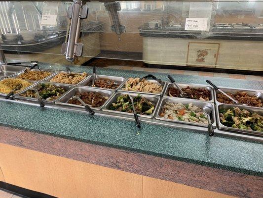 Buffet bar with wide selection of Chinese food