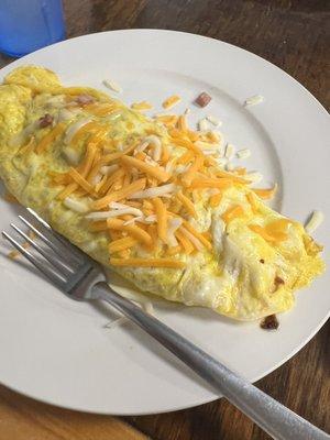 Ham and cheese omelet with biscuits and gravy!