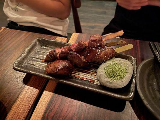 3 yakitori skewers ($13)