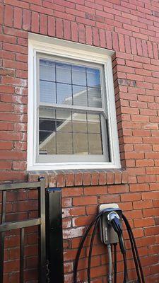 A new window screen installed downtown