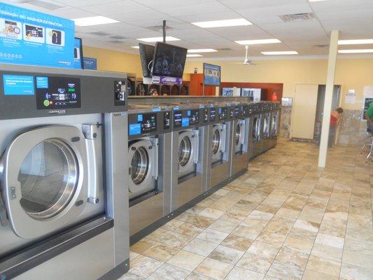 Jumbo washers do laundry fast!