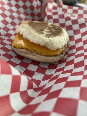 Egg and cheese English muffin