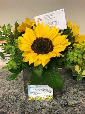 One of our wonderful clients sent us "Thank you flowers." It was greatly appreciated!