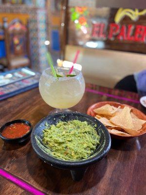 Tableside guacamole - fish bowl Cadillac margarita- chips/salsa