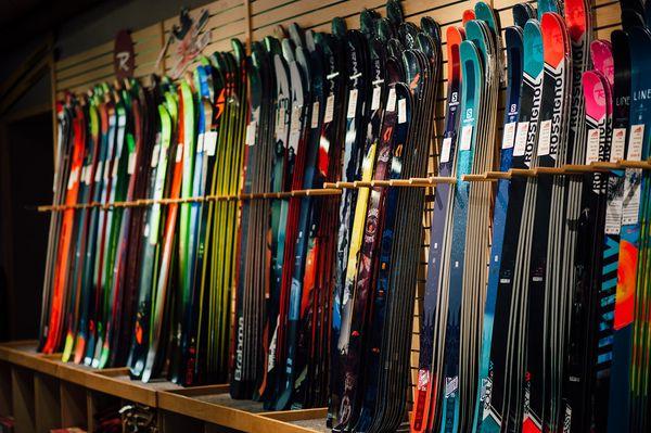 Huge selection of skis