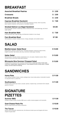 Updated menu