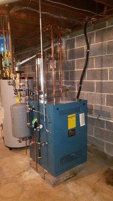 Hot water boiler installation