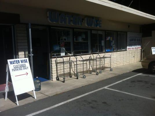 Parking designated in front for customers