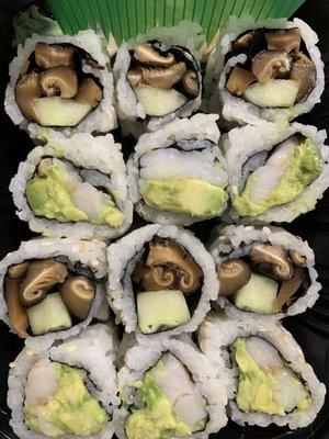 Shrimp Avocado Roll & Shiitake Cucumber Roll