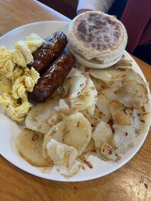 Breakfast scramble with sausage links