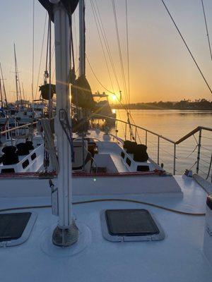 A view from our aft lounge at the end of a full day on the water!