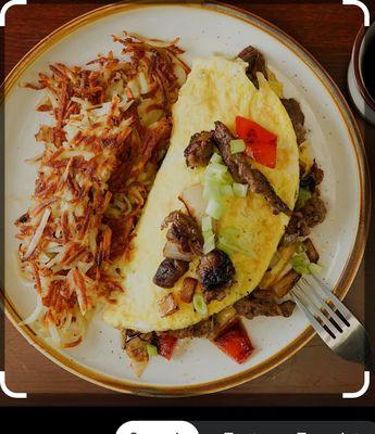 Steak omelette