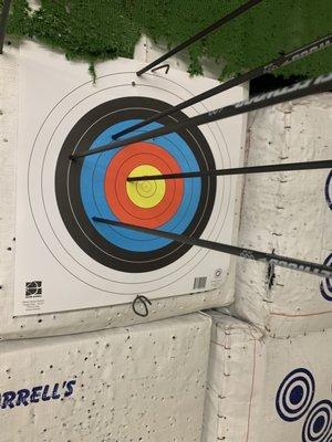 Indoor range, first attempt with my new bow