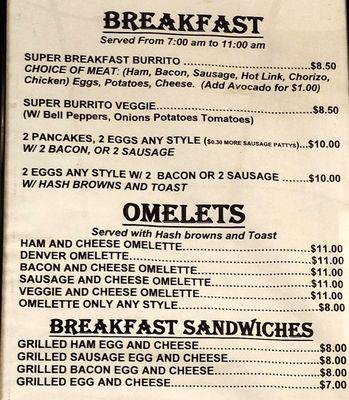 Breakfast Menu