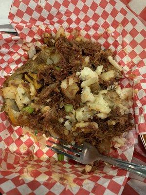 Squished brisket baked potato....I barely put a dent in it! No matter, it will be good tomorrow!