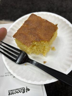 Free piece of peach cake!