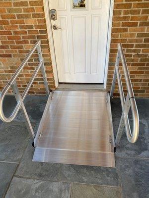 portable aluminum wheelchair ramp with handrails in Lake Forest, IL