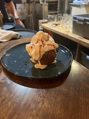 Bread Pudding Muffin with Bourbon and a Luxardo Cherry......a MUST!