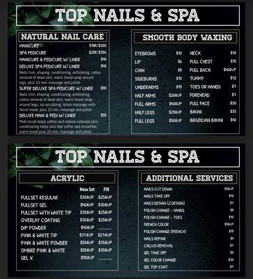 Prices for services