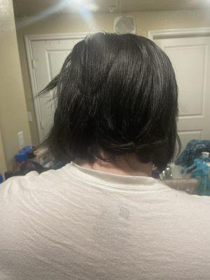 The back of same hair cut/butcher job done to my hair