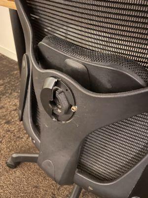 Chair broken in the back