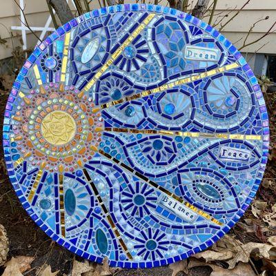 Dream, Peace, Balance. Wall art mosaic 2019