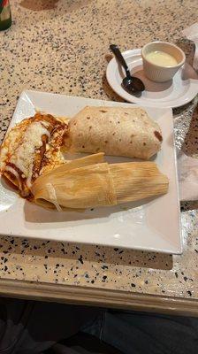 1 Burrito, 1 Enchilada and 1 Tamale