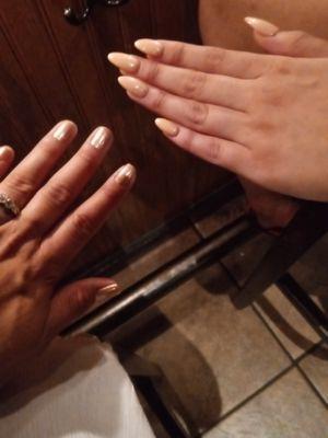 Both of our nails right after we left.