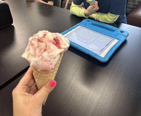 Strawberry Cheesecake w/ Waffle Cone