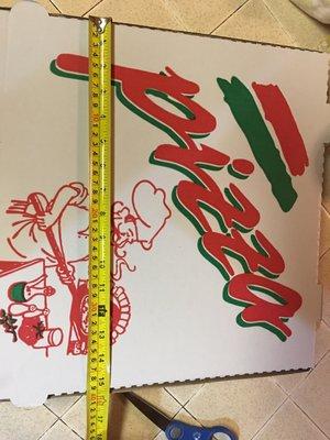 16" wide box for 18" xl pizza