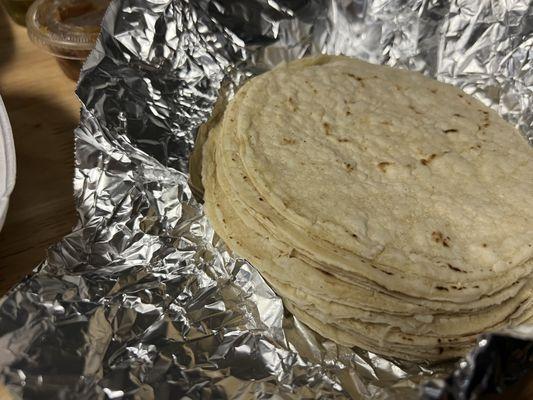 Generous amount of tortillas