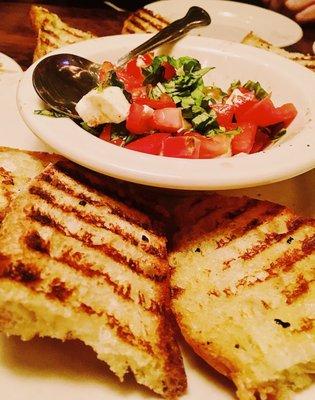 Tomato Caprese Bruschetta. Kinda boring.