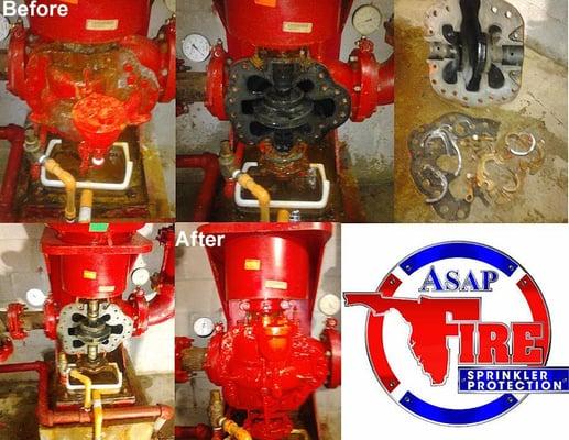 Repaired and Restored Fire Sprinkler Pump by ASAP Fire Sprinkler Protection Miami Dade