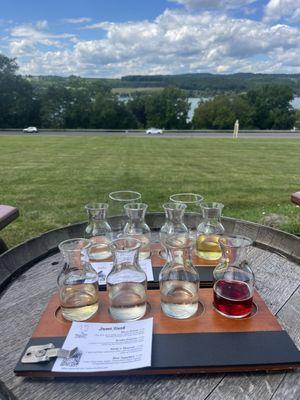 Wine flights and view