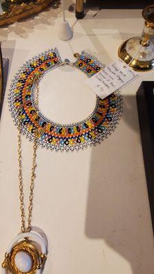 African braided necklace