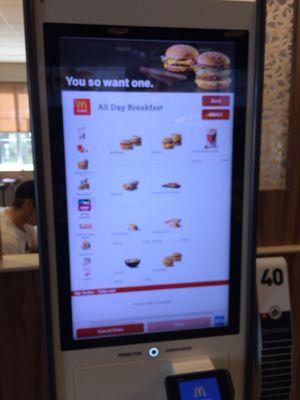 Touchscreen ordering or you can order the usually way.