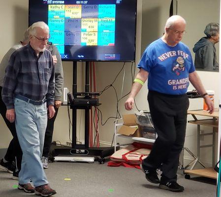 Senior group exercise class.