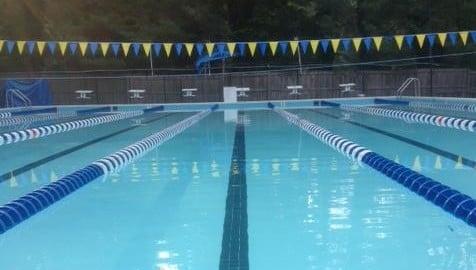 Dedicated lap pool for exercise, swim classes, and swim meets. Completely separate from the recreational pool.