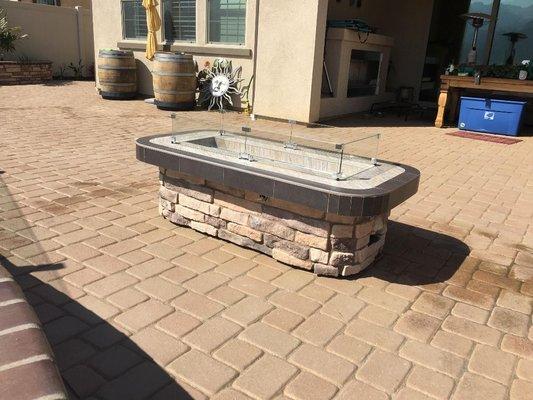 Outdoor Firepit with windguard