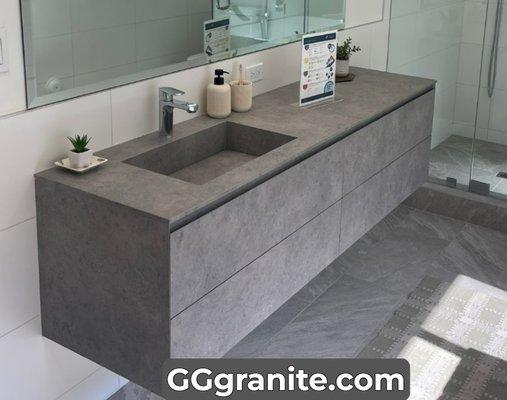 Integrated Sink Installation Stone = Grey Porcelain