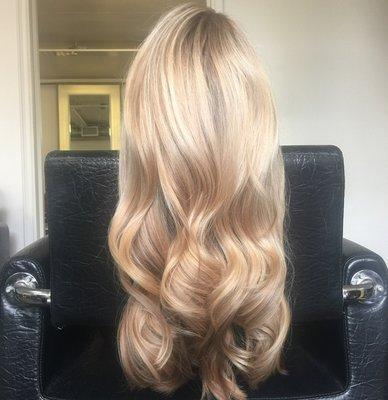 Blond balayage on light hair