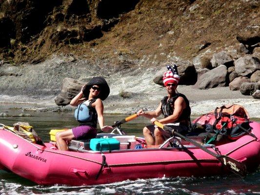 Rogue River paying tribute the River Gods before Blossom Bar in the 15' Zephyr