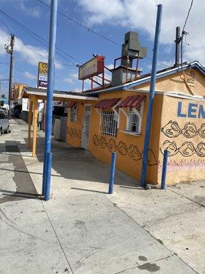 Outside Lennox Pollo close to the intersection of Inglewood Ave and Lennox Ave.